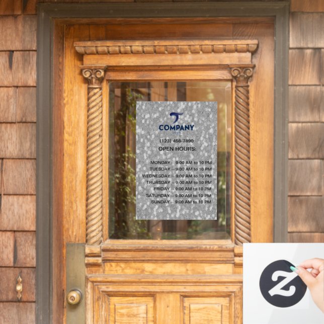 Dark Corporate Branded Custom Company Hours (Home Door)