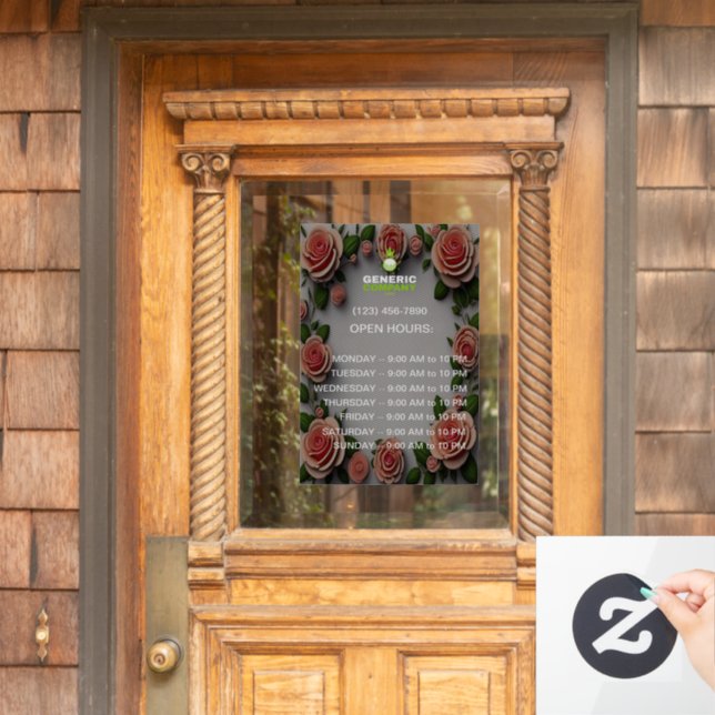 Dark Corporate Branded Custom Company Hours (Home Door)
