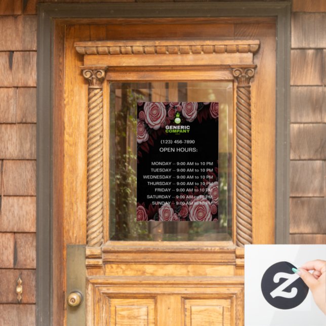 Dark Corporate Branded Custom Company Hours (Home Door)