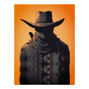 Dark Cowboy Outlaw Wall Art Print
