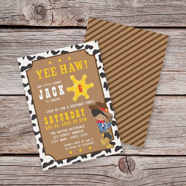 Dark Cowboy Wild West Birthday Invitation (Creator Uploaded)
