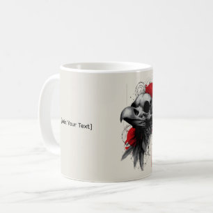 Dark Crow Skull Gothic Grunge Art Mug