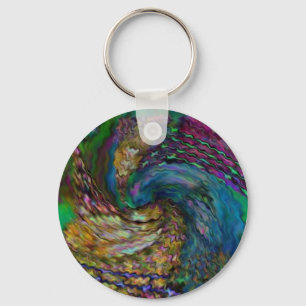 Dark Curly Colours Keychain