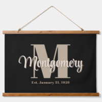 Dark Custom Family Name Sign Wedding Gift Idea 