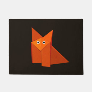 Dark Cute Origami Fox Doormat