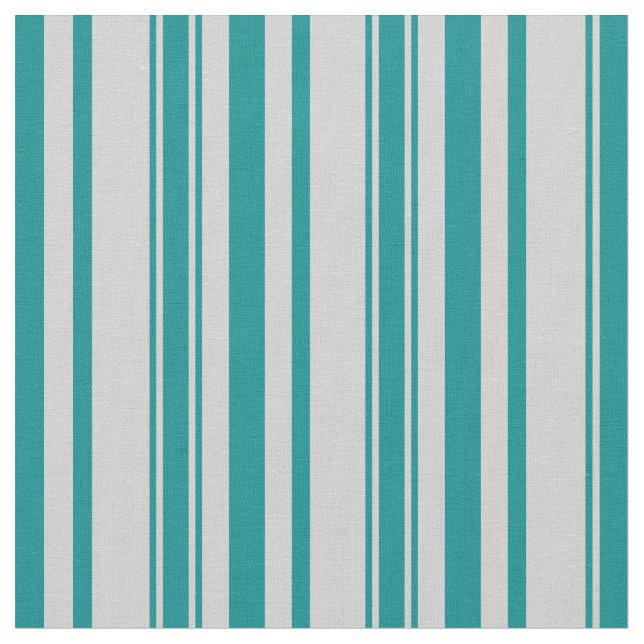 Dark Cyan and Light Grey Lined/Striped Pattern Fabric (Close Up)