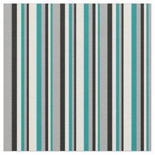 Dark Cyan, Beige, Black, and Dark Grey Coloured Fabric