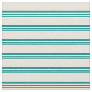 Dark Cyan & Beige Coloured Lined Pattern Fabric