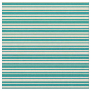 Dark Cyan & Beige Striped/Lined Pattern Fabric
