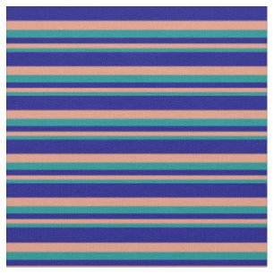 Dark Cyan, Dark Salmon, and Blue Coloured Pattern Fabric