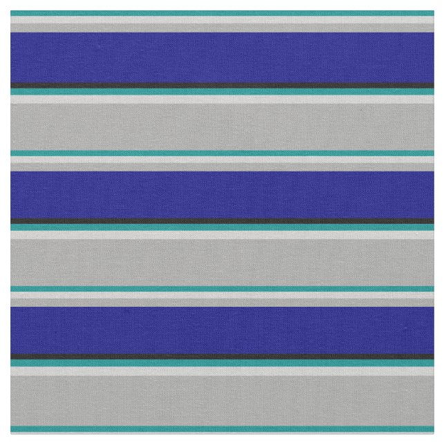 Dark Cyan, Light Grey, Dark Grey, Blue & Black Fabric (Close Up)