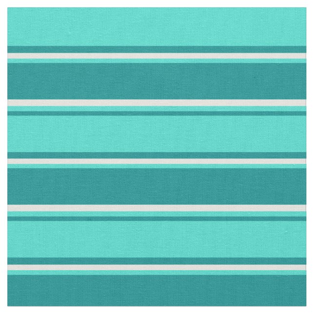 Dark Cyan, Turquoise & Light Cyan Pattern Fabric (Close Up)
