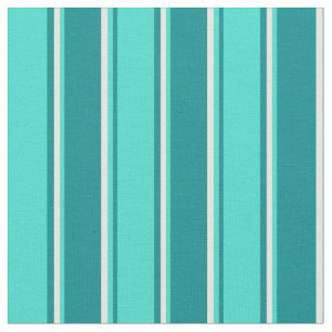 Dark Cyan, Turquoise & Mint Cream Pattern Fabric