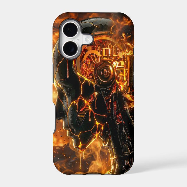 Dark Cybernetic Fire Phoenix Robot Gamer (Back)