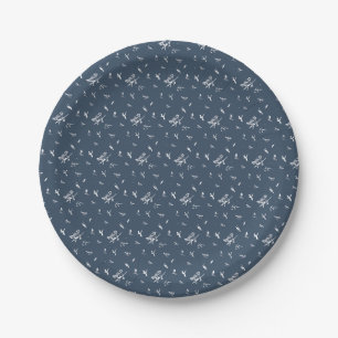 Dark Dainty Bird Paper Plate