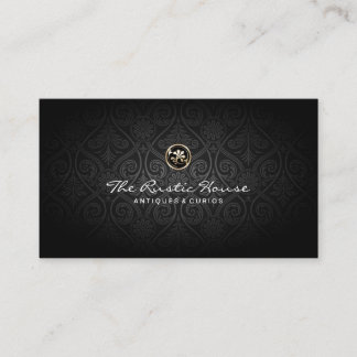Dark Damask Pattern Retail Business Card