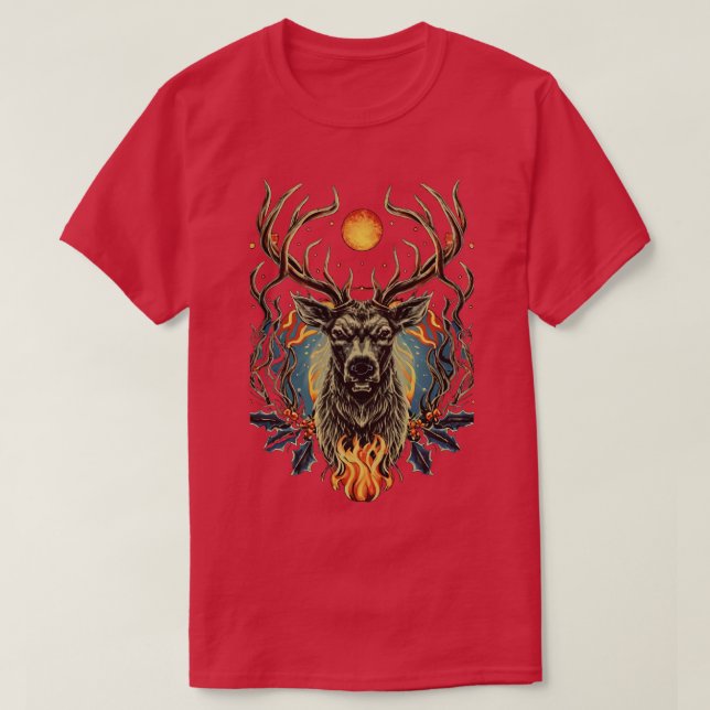 Dark deer Christmas 2 T-Shirt (Design Front)