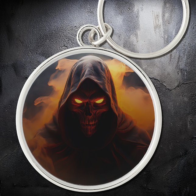 Dark demon with orange smoke halloween Keychain (Creator Uploaded)