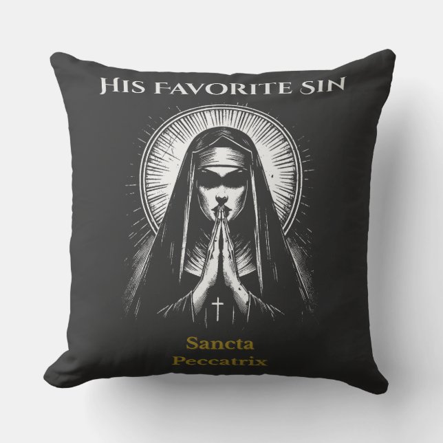 Dark Demonic Nun  Cushion (Front)