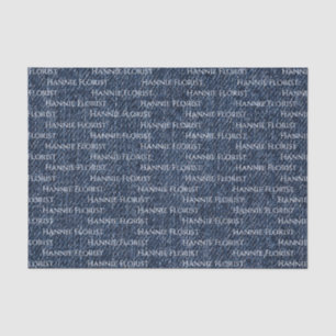 Dark Denim All-Over Print Text Tissue Paper