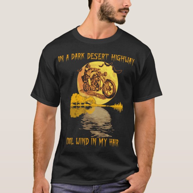 Dark Desert Highway Biker T-Shirt (Front)