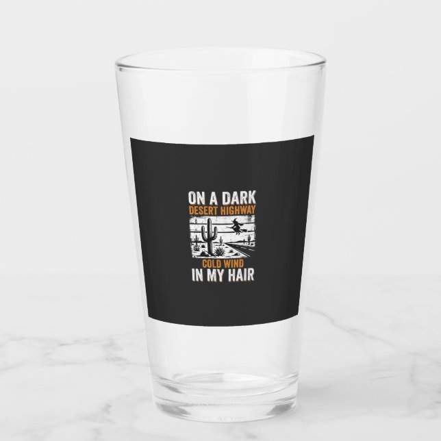 Dark Desert Highway Cactus Sunset Design_1 Glass (Front)
