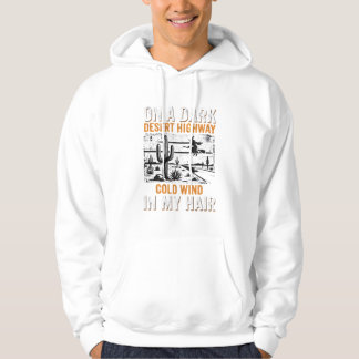 Dark Desert Highway Cactus Sunset Design_1 Hoodie