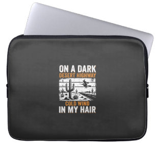 Dark Desert Highway Cactus Sunset Design_1 Laptop Sleeve