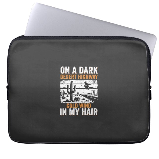 Dark Desert Highway Cactus Sunset Design_1 Laptop Sleeve (Front)