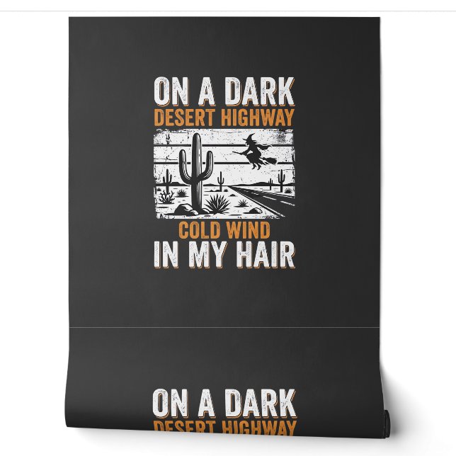 Dark Desert Highway Cactus Sunset Design_1 Wallpaper (Unrolling)