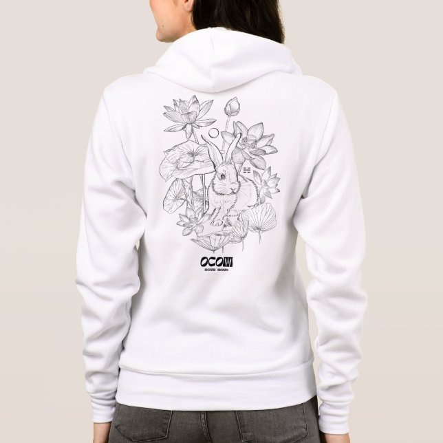 Dark Design on white background, Graphic on back. Hoodie (Back)