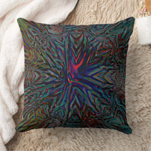 Dark digital rusty and rustic embossed strokes cushion