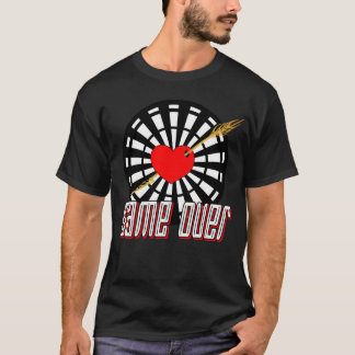 Dark disk with arrow in the heart Game over T-Shirt