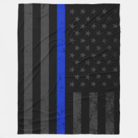 Dark Distressed Police Style American Flag