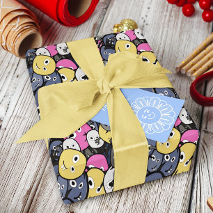 Dark Doodle Monster Cartoon Wrapping Paper