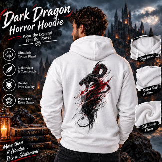 Dark Dragon Horror T-Shirt – Gothic Red & Black Dr Hoodie