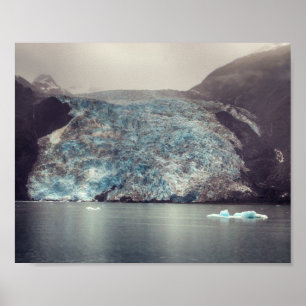 Dark & Dramatic Alaska Glacier Poster