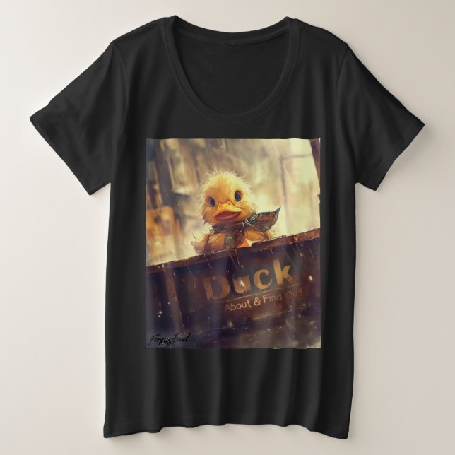 Dark Duck About & Find Out Plus Shirt (Design Front)