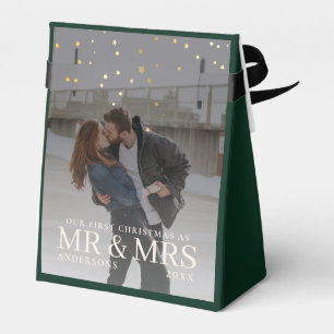 Dark Dusky Couple Photo with Stars for Christmas Favour Box