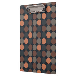 Dark Earth Geometric Circle Dots Design Clipboard