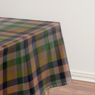 Dark Earth Gingham Plaid Check Design  Tablecloth