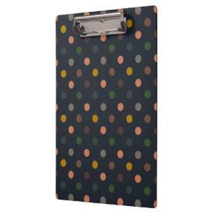 Dark Earth Tone Woodlands Polka Dots Design Clipboard