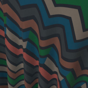 Dark Earth Woodlands Zigzag Chevron  Fabric