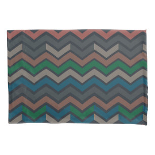 Dark Earth Woodlands Zigzag Chevron  Pillowcase