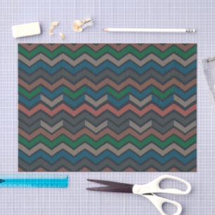 Dark Earth Woodlands Zigzag Chevron  Tissue Paper