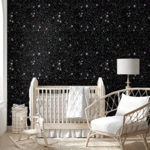 Dark Edgy Sleek Retro Elegant Black Galaxy Glitter Wallpaper