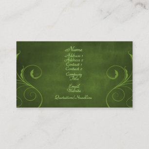 Dark Elegance Business Card, Forest Green Card