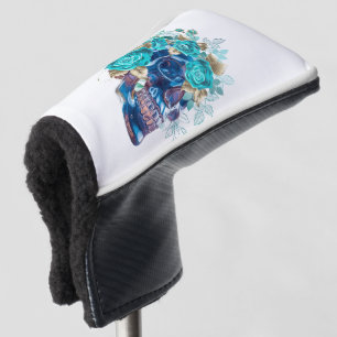 Dark Elegance Golf Head Cover – Blue Bloom Requiem