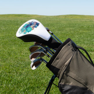 Dark Elegance Golf Head Cover – Blue Bloom Requiem