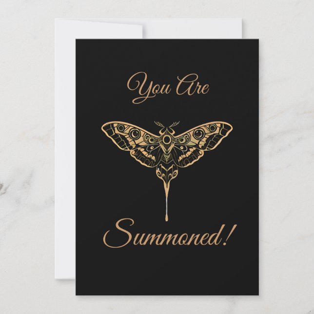 Dark Elegance-Noir & Gold Invitation (Front)